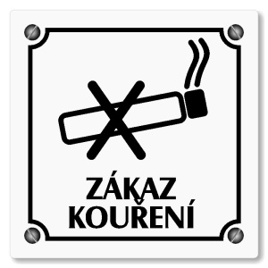 Zákaz kouření, 148x148mm, bílá, Kansas
